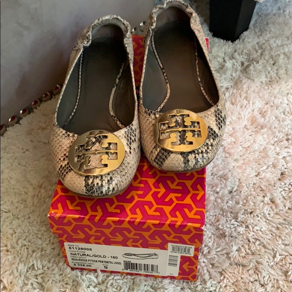 Tory Burch Reva Flat- Python Print - image 1